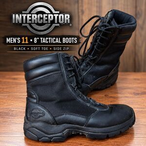 Interceptor Jarret 8" Tactical Boots Men's 11 Black Soft Toe Side Zip